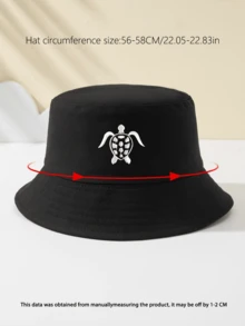 1 件女士刺绣海龟渔夫帽，户外运动旅行海滩必备，透气时尚百搭太阳帽，节日礼物 - A - 查看 3