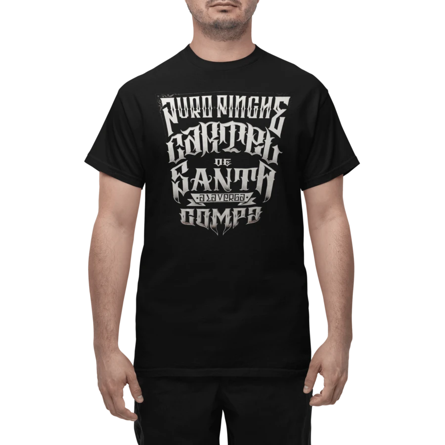 Playera hombre cartel de santa rap hip hop mexicano babo CDS005 - Negro - Ver 1