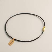 BLKSMTH 3mm Black BLKSMTH Olive Design Gold-Tone Magnetic Clasp Leather Style Choker Necklace For Women