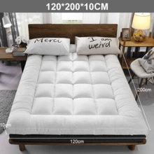 Microfibre Mattress Topper Four Sizes To Choose 3D+ Velvet Heavy Fill Super Soft And Fluffy Hand Filled Single Stitched - White - View 2