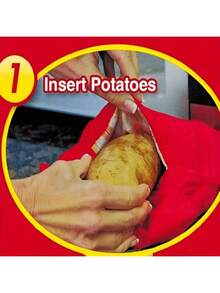 1pc, Potato Cooker Bag - Quick And Easy Microwave Potato Cooking Solution, Washable Baked Potato Microwave Cooking Quick Fast Cooker Bag, Hotel Kitchen Accessories - Red - View 5