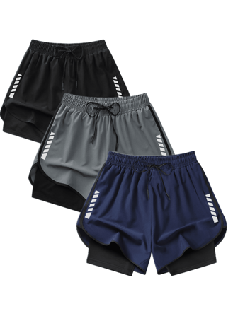 1 st (2-i-1) damsportshorts | Snabbtorkande polyester- och elastanblandning | Andningsbara, lätta | Justerbar dragsko i midjan | Geometriskt mönster | Perfekt för fitness- och fritidskläder | Maskintvättbar | Komfort för flera säsonger, aktiv livsstil | Funktionella shorts | Justerbara komfortshorts