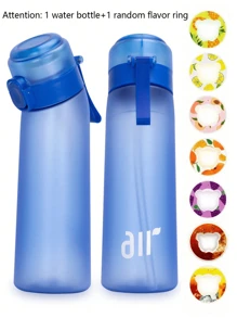 Yocity 1 pieza Botella de agua deportiva con 1 cápsula de sabor con forma de oso aleatoria, cápsulas de sabor 0 azúcar 0 calorías, para regalos del Día de San Valentín, regalo de cumpleaños, adecuado para gimnasios, aleatorio entre 7 sabores, para uso en exteriores, campamento
