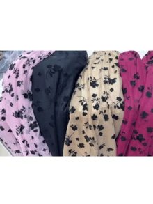 Saia de Tule adulta da moda feminina comprida longa para festa - Vinho - Visão 3