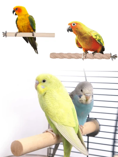 1 PC Wooden Parrot Posts, Bird Cage Accessories, Bird Standing Wooden Poles, For Parrots, Bird Supplies, Bird Cage Accessories, Parrot Posts, Natural Materials, And Easy To Install