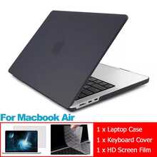 For Mac Book Air 13.6" Case A3240 M4 A3113 M3 A2681 M2 Chip Hard Case & Keyboard Cover & Screen Protector, - 黑色 - 查看 2