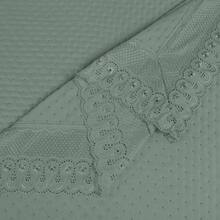Habitat 3-Piece Lace Bedspread Kit Queen King And Super King Size Delicate Plain - 綠色 - 查看 2