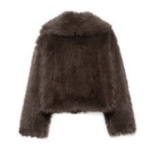 DEEKA Autumn/Winter New Thick Faux Fox Fur Collar Jacket, Fashion Synthetic Fur Coat, Young & Stylish