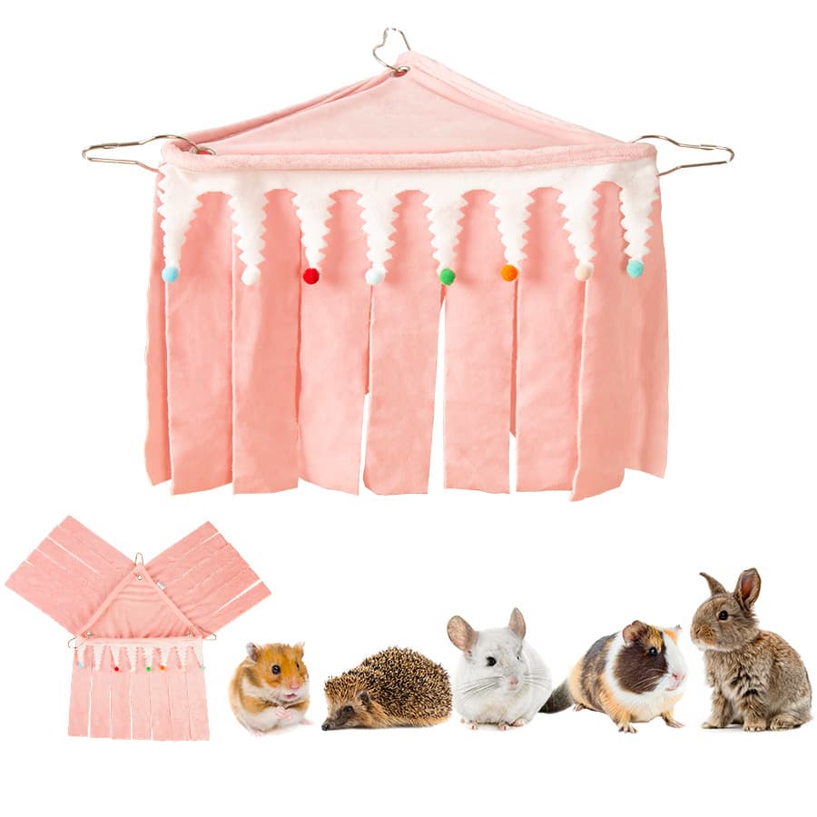 ITANDME Removable Comfortable Hamster Hanging Bed Hideout, Cozy Forest Corner House For Guinea Pigs, Hedgehogs, Rabbits, Ferrets, Squirrels