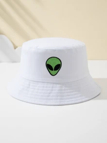 1pc Women's Alien Embroidery Bucket Hat, Outdoor Sports Travel Beach Essential Bucket Hat, Breathable Stylish Versatile Sun Hat, Holiday Gift - A - View 8
