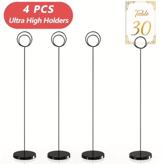 4 pièces, Porte-numéros de table en métal - Supports de carte de place super hauts de 13"/33cm, pinces à photos, supports de numéro de table, porte-cartes de table, pince à carte de menu pour mariages, anniversaires, fêtes élégantes, remises de diplômes, restaurants, décoration de bureau et décoration de la maison