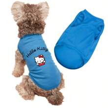 Sanrio 1 Peça Colete de Estimação Estampado com Hello Kitty, Nova Regata de Pescoço Redondo para Gatos e Cães