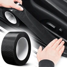 1 rollo de película protectora de borde de puerta de coche de fibra de carbono 3D, cinta resistente al agua y a los arañazos de PVC, película protectora universal para parachoques, material de PP, decoración de pared frontal, decoración de habitación, pegatina