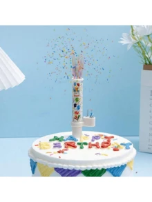 1 chiếc nến bánh kem hình confetti bất ngờ có rắc kẹo nhiều màu, nến vui nhộn để trang trí bánh sinh nhật, tiệc tùng và nướng bánh - Nhiều màu - Xem 2