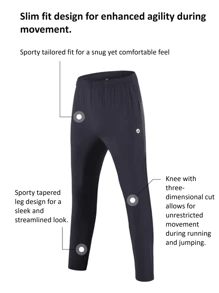 Bmai Pantalones deportivos de corte slim y peso ligero para hombre BMAI - Tela suave para correr, trotar, ciclismo, fitness y uso casual diario
