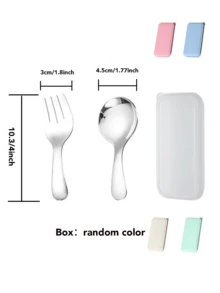 Set di posate portatile in acciaio inossidabile 3 pezzi, in acciaio inossidabile 304, posate pieghevoli con scatola di conservazione, inclusi forchetta, cucchiaio e scatola di conservazione - perfetto per ufficio, cucina, picnic, campeggio e attività all'aperto, e anche un bel regalo per le vacanze.