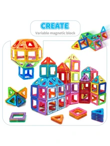 20-119pcs Children Magnetic Building Blocks, STEM Magnetic Tiles Sensory Toys, Suitable For Boys And Girls, Promote Brain Development, Preschool Educational Toys, Magnetic Blocks, Toys, Early Learning Toys, Children Games, Magnetic Blocks Toy Gift, Birthday Gift, Surprise, Preschool Toys - Multicolor - View 9