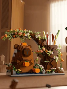 1 pieza Soporte para bolígrafos de bloques de construcción con diseño de Capibara/Panda, Modelo de bloques de construcción creativos y educativos, Organizador multiusos para oficina y belleza, Regalo de cumpleaños perfecto