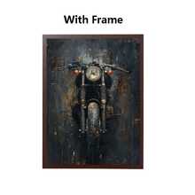 1PC Optional Frame Canvas Posters - Detailed Motorcycle Parts Drawing Art Decoration - Red Chopping Motorcycle With Realistic Metal Parts - Home Decoration Wall Arts, Perfect Wall Decoration - Ideal Gift For Mechanicians And Motorcycle Enthusiasts