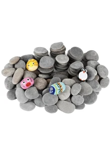 20PCS/50pcs/100pc Rocks For Painting In Bulk, 1-3cm Medium To Large Painting Rocks, Flat And Smooth Natural River Rocks, Cheap Painting Rocks Gifts For Arts, Crafts, Adult Family Time, Kids Gifts, Parent-Child Activities