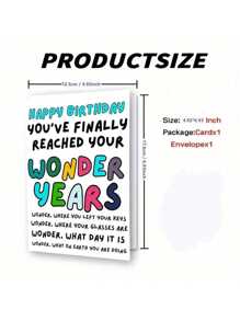 1Pc Funny Birthday Card With Red Envelope Humorous Greeting Card For 40th, 50th, 60th, 70th Birthday Celebrations Playful Design, Colorful Text, Birthday Party Suppliesschool Supplies,Back To School