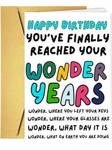 1Pc Funny Birthday Card With Red Envelope Humorous Greeting Card For 40th, 50th, 60th, 70th Birthday Celebrations Playful Design, Colorful Text, Birthday Party Suppliesschool Supplies,Back To School