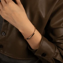 BLKSMTH BLKSMTH 18K Gold Plated Primitive Leather Style Adjustable Women Bracelet
