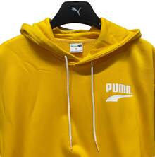 Puma 寬鬆笑臉運動套頭衫衛衣經典連帽百搭休閒純棉運動衫 - 黃色 - 查看 8