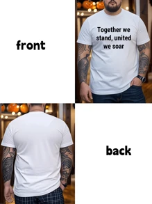 Customized Text Design Plus Size Men's T-Shirt, Custom Graphic/Text, Halloween Plus Size Men's Clothing, Summer Plus Size T-Shirt, Upload Your Text/Quote/Family/Logo/Pet Photo, Holiday Gift (Birthday/Father's Day/Valentine's), Team/Outdoor Uniform, Graphic Loose Fit Crew Neck Short Sleeve Plus Size Men's T-Shirt, Holiday Gift, Birthday Gift, Plus Size Men's T-Shirt, T-Shirt Graphic Customization, Summer Plus Size Men's Top