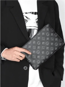 PU Full-Body Allover Print Men's Handbag/Briefcase/Clutch Bag - Multicolor - View 1