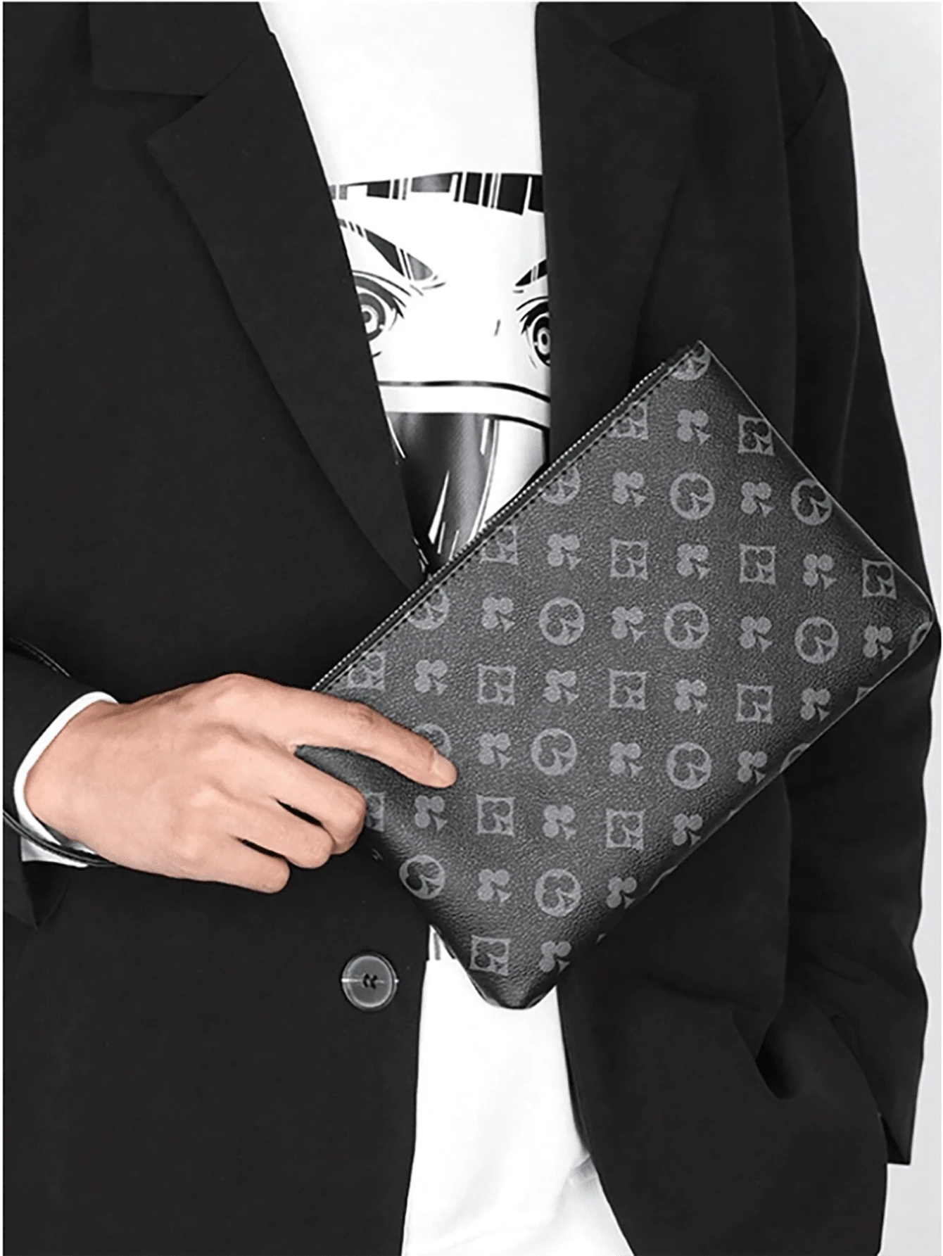 PU Full-Body Allover Print Men's Handbag/Briefcase/Clutch Bag - Multicolor - View 1