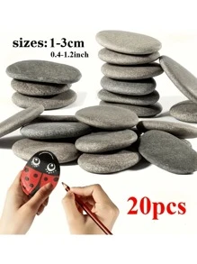20PCS/50pcs/100pc Rocks For Painting In Bulk, 1-3cm Medium To Large Painting Rocks, Flat And Smooth Natural River Rocks, Cheap Painting Rocks Gifts For Arts, Crafts, Adult Family Time, Kids Gifts, Parent-Child Activities