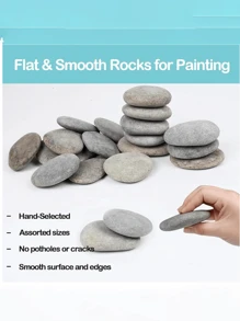 20PCS/50pcs/100pc Rocks For Painting In Bulk, 1-3cm Medium To Large Painting Rocks, Flat And Smooth Natural River Rocks, Cheap Painting Rocks Gifts For Arts, Crafts, Adult Family Time, Kids Gifts, Parent-Child Activities