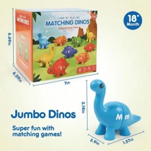 26 Stücke Dinosaurier Buchstaben Zuordnungsspiel Lernspielzeug, Farberkennung und Sortieren für Vorschule Montessori Lernspielzeug