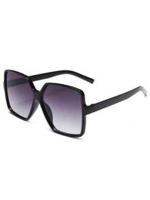 Fashion Women's Oversized Gradient Fashion Glasses - Designer Plastic Frame, Large Square Shield Style, Glitter Embellishing, Perfect For Driving And Outdoor Activities, Fashion Accessories | Gradient Lens | Design For Summer Beach Vacation,Outdoor,Travel