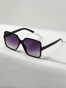 Fashion Women's Oversized Gradient Fashion Glasses - Designer Plastic Frame, Large Square Shield Style, Glitter Embellishing, Perfect For Driving And Outdoor Activities, Fashion Accessories | Gradient Lens | Design For Summer Beach Vacation,Outdoor,Travel