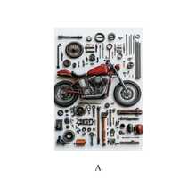1PC Optional Frame Canvas Posters - Detailed Motorcycle Parts Drawing Art Decoration - Red Chopping Motorcycle With Realistic Metal Parts - Home Decoration Wall Arts, Perfect Wall Decoration - Ideal Gift For Mechanicians And Motorcycle Enthusiasts
