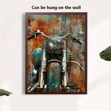 1PC Optional Frame Canvas Posters - Detailed Motorcycle Parts Drawing Art Decoration - Red Chopping Motorcycle With Realistic Metal Parts - Home Decoration Wall Arts, Perfect Wall Decoration - Ideal Gift For Mechanicians And Motorcycle Enthusiasts