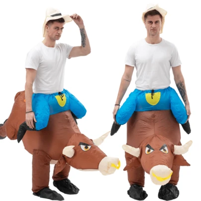 Inflatable Ox Costume Adult, Inflatable Costume For Adult, Cow Inflatable Costume Women/Men For Funny Party, Blow Up Costumes, Bullfighting Dress, Ox For Festive Personality Dress Up