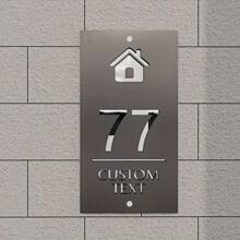 1 PC Plaque de numéro de maison personnalisée en acrylique - Plaque d'adresse personnalisée 3D creuse noire et dorée pour la maison, l'appartement, la boutique | Police de caractères moderne, résistante aux intempéries, facile à installer avec un ruban adhésif double face | Améliore l'attrait de la devanture, multifonctionnel, ornemental, réutilisable, en acier inoxydable, exquis, élégant, de haute qualité, coloré, moderne, personnalisé, unique, cadeau idéal pour lui, cadeau idéal pour elle, petit ami, papa, petite amie, maman, famille, amis, salle de thé, maison, jardin, bureau, pour les anniversaires, pour la Saint-Valentin, pour la fête des mères, pour les anniversaires, pour la fête des pères, pour la remise des diplômes, pour les mariages, pour le pendaison de crémaillère, rafraîchissement de la maison, impression graphique