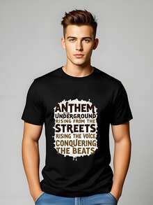 Camiseta Underground Anthem: ropa urbana inspirada en el hip-hop - Negro - Ver 2