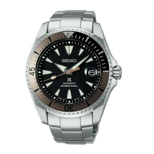 Seiko Orologio automatico da uomo Seiko - Movimento automatico, quadrante marrone scuro, cassa e bracciale in acciaio inossidabile, stile business (Modello SPB189J1), ideale per uso quotidiano