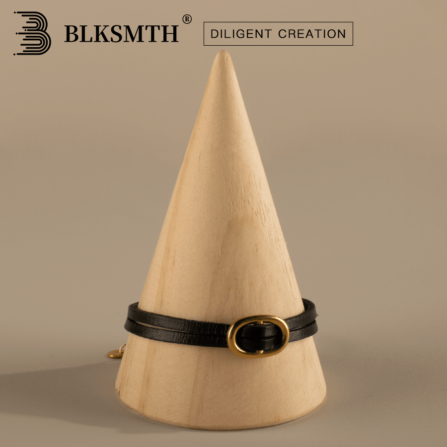 BLKSMTH BLKSMTH Chain Of Anchor Leather Bracelet