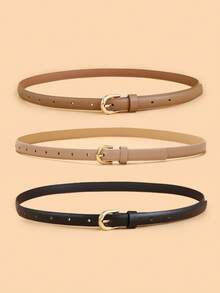 Bộ 3 thắt lưng eo ôm PU cao cấp cho teen, cạnh vát, thắt lưng trang trí cho quần jeans và váy - Nhiều màu - Xem 4