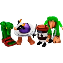 paquete figuras decorativas Capuchino Asesino Tung Sahur Bombardino 4 piezas Brainrot set de colección y ornamento creativo diseñadas para aficionados a figuras artísticas - Verde - Ver 2