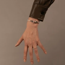 BLKSMTH 女士真皮手链，时尚礼品手链，白色 - 象牙色 - 查看 5