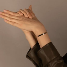 BLKSMTH BLKSMTH 18K Gold Plated Primitive Leather Style Adjustable Women Bracelet