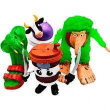 paquete figuras decorativas Capuchino Asesino Tung Sahur Bombardino 4 piezas Brainrot set de colección y ornamento creativo diseñadas para aficionados a figuras artísticas - Verde - Ver 1