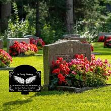 1 pieza Estaca de jardín conmemorativa negra, Placa conmemorativa de acrílico, Estaca de jardín conmemorativa negra, Estaca de condolencia para cementerio, Decoración impermeable para cementerio en el patio exterior - Multicolor - Ver 4