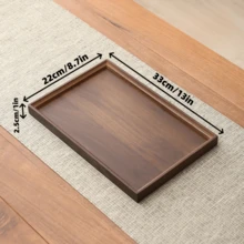 Bandejas de madeira versáteis de 1 peça: ótimas para servir bebidas em festas, organizar itens essenciais de vaidade, exibir sobremesas e organizar cantinhos de chá em casa – aprimore a estética da sua casa, escolha de alta qualidade